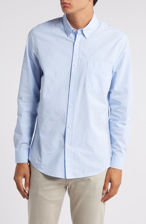 NORDSTROM NORDSTROM TRIM FIT STRIPE STRETCH BUTTON-DOWN SHIRT 