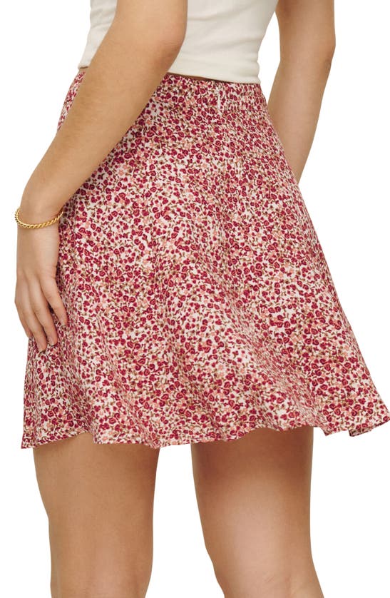 Shop Reformation Floral Print Flounce Miniskirt In La Vie En Rose
