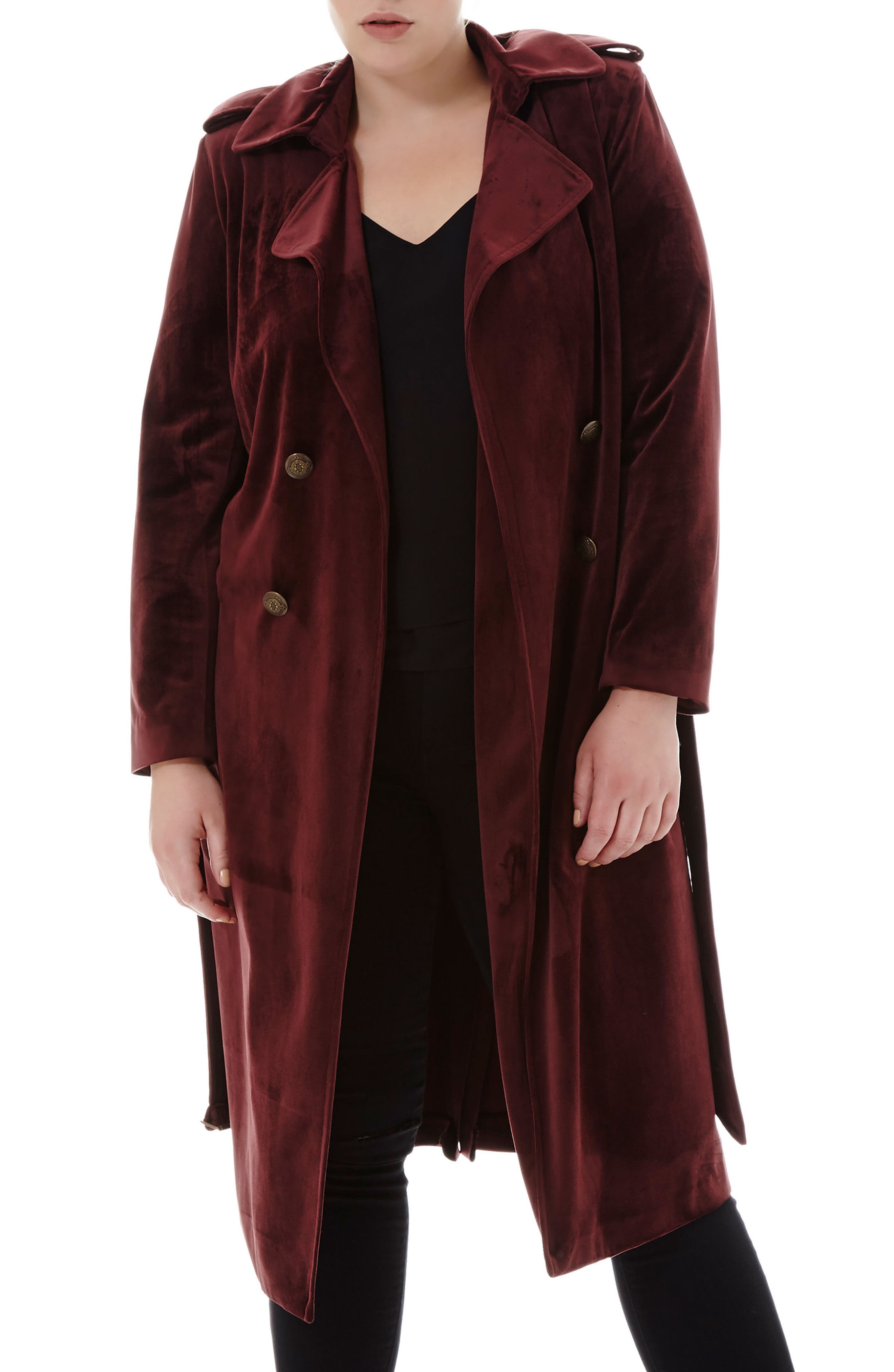 long velvet coat plus size