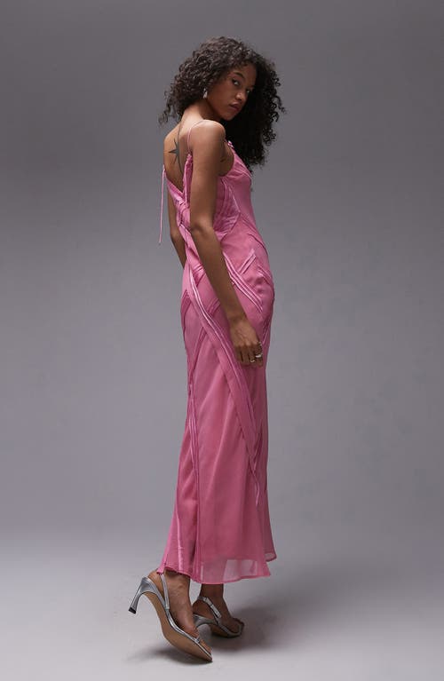 Shop Topshop Raw Seam Maxi Slipdress In Light Pink