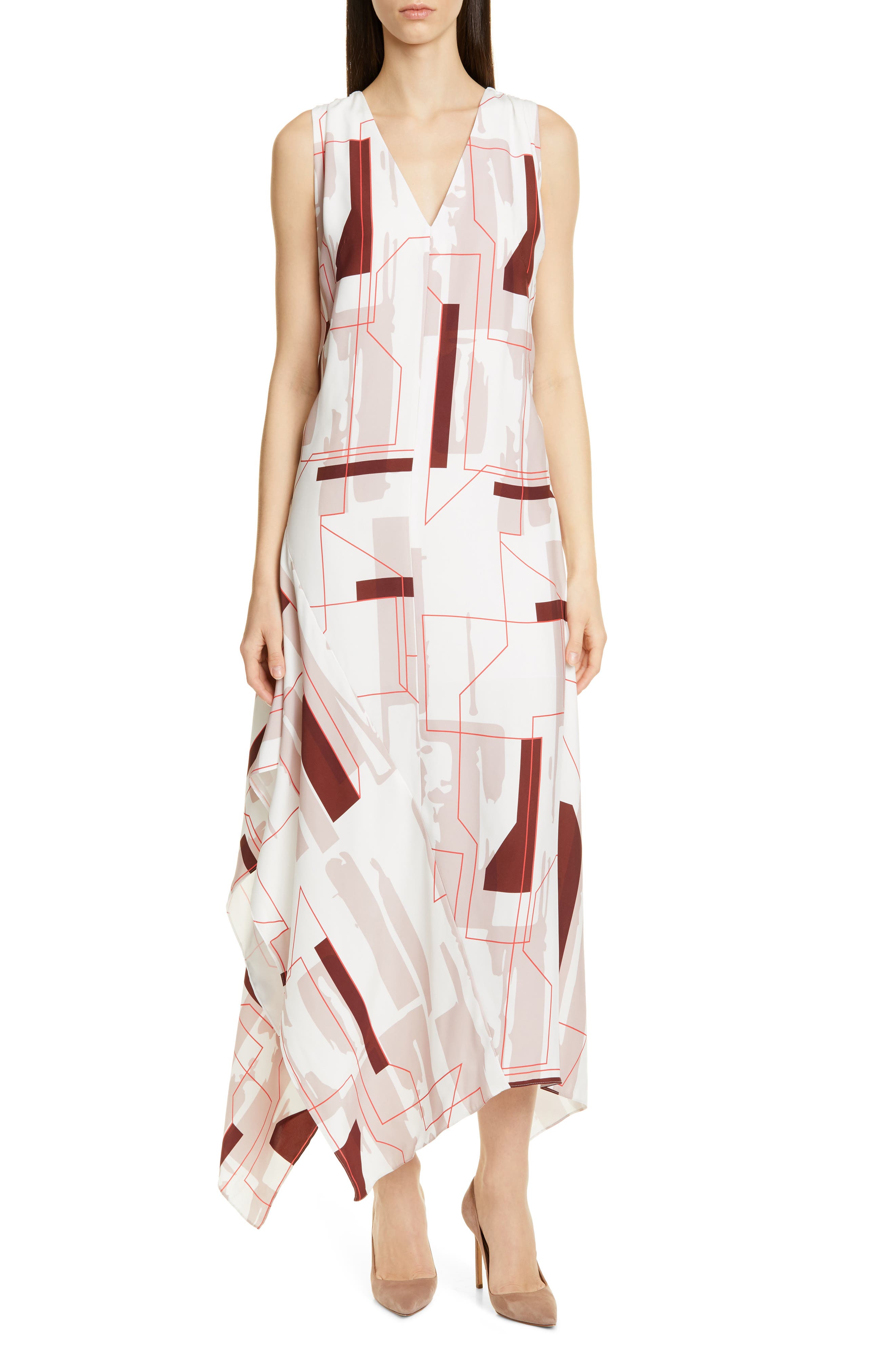 Boss Dimapy Print Dress, White