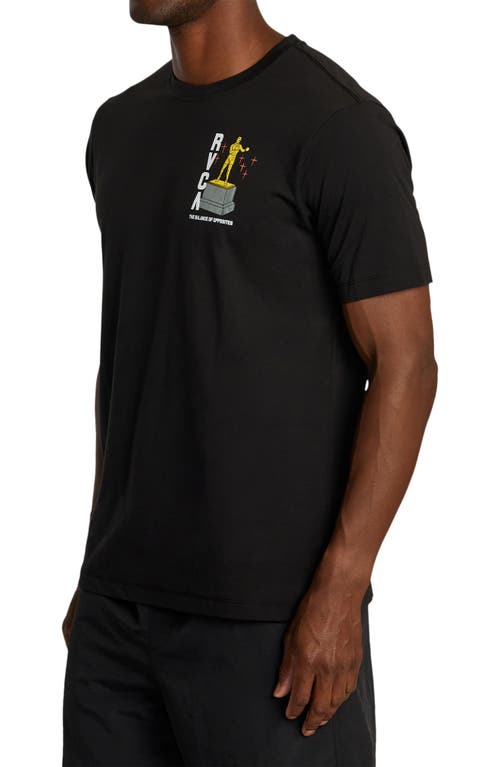 Shop Rvca Luke Boxing Trophy Performance Graphic T-shirt In Black