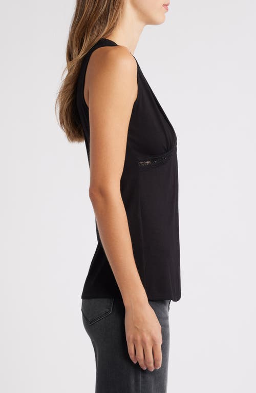 Shop Loveappella Lace Inset Tank In Black