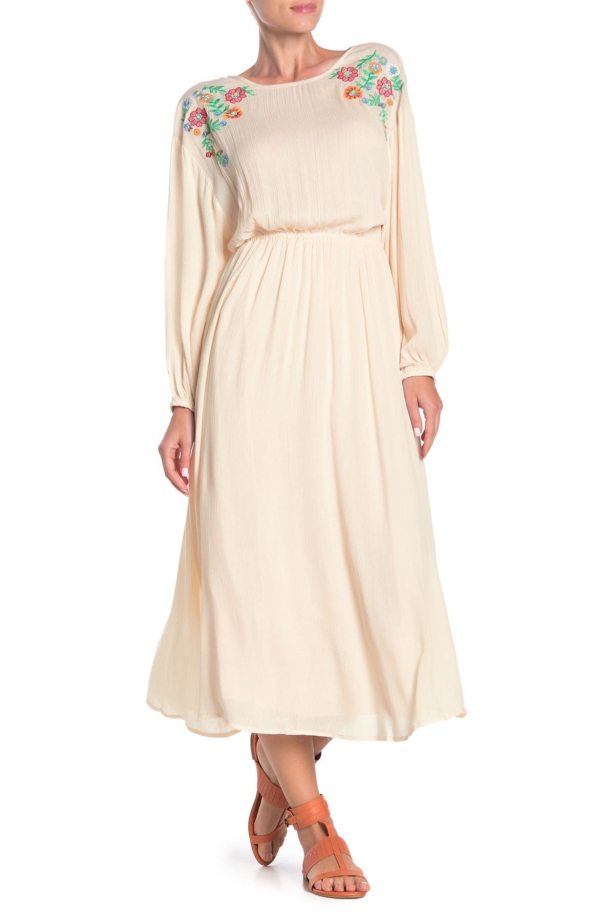 blouson dress with sleeves