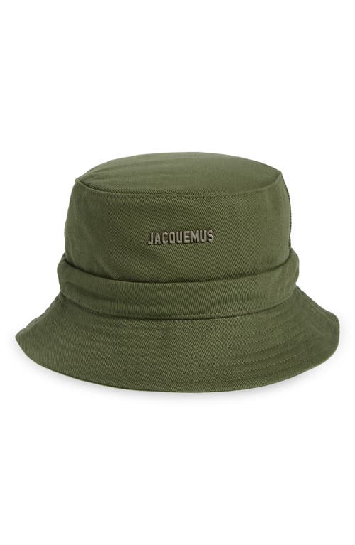 Jacquemus Le Bob Gadjo Cotton Twill Bucket Hat Khaki at Nordstrom,