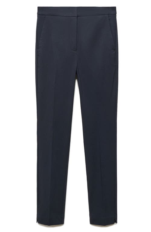 Mango Crop Skinny Pants In Dark Navy