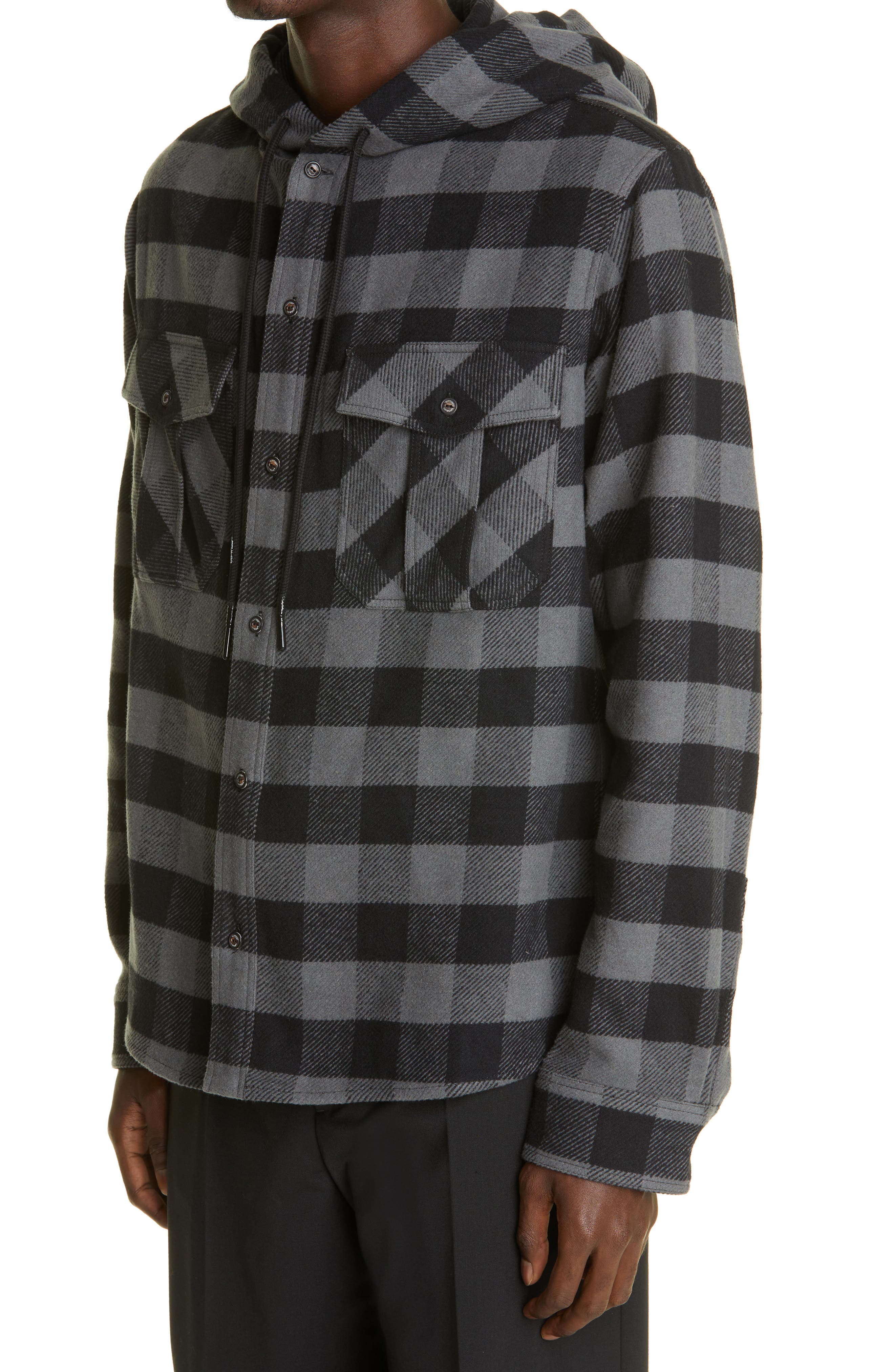 black flannel with hood