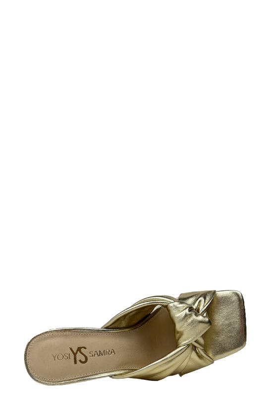 Shop Yosi Samra Hazel Knotted Slide Sandal In Yellow Gold