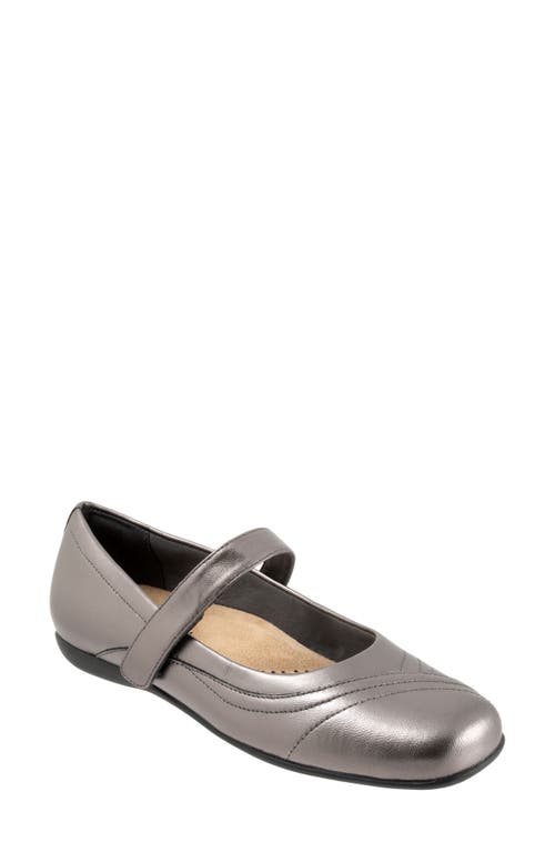 Shop Trotters Sherese Mary Jane Flat In Pewter