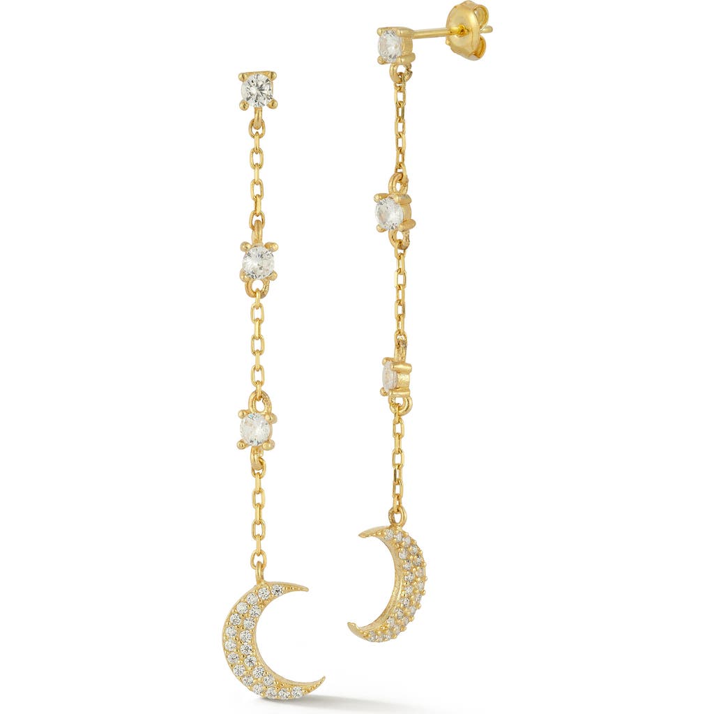 Sphera Milano Cubic Zirconia Moon Drop Earrings In Gold