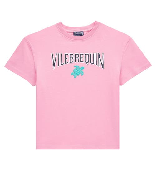 Vilebrequin Kids' Organic Cotton Logo T-shirt In Bonbon