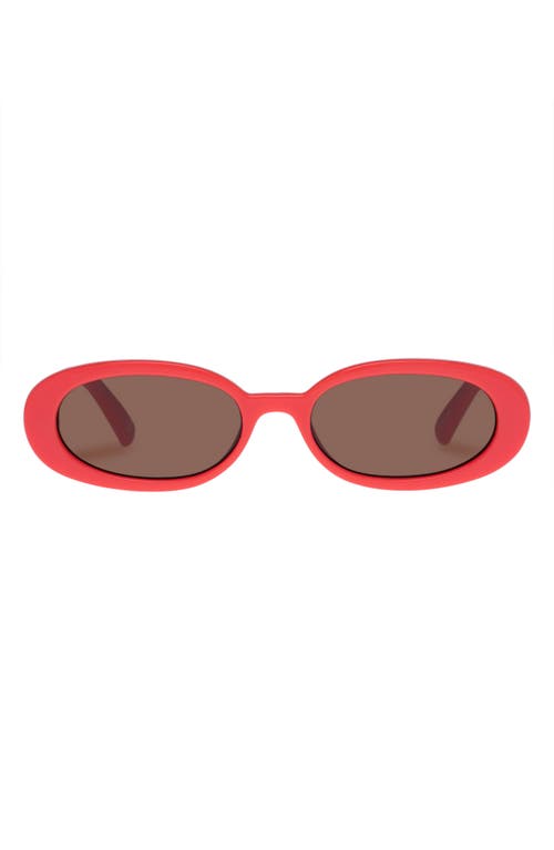 Le Specs Outta Love 51mm Oval Sunglasses In Red