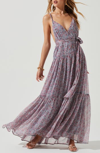 ASTR the Label Eartha Floral Tiered Maxi Dress