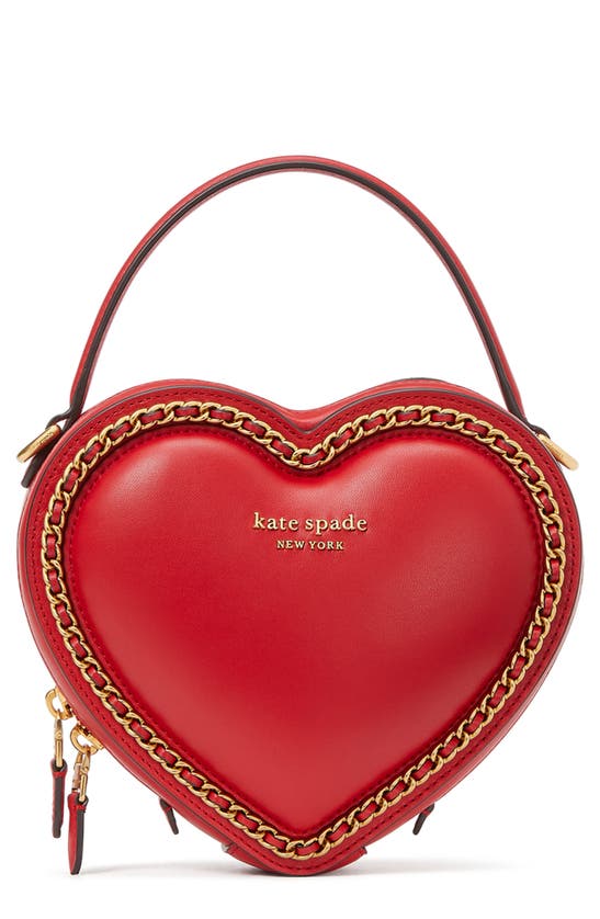 Kate Spade Amour 3d Heart Leather Crossbody Bag In Lingonberry | ModeSens
