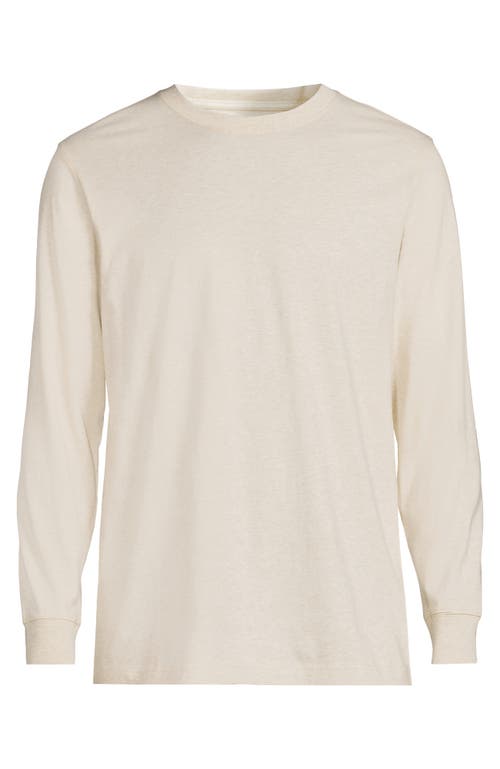 Shop Lands' End Super-t Long Sleeve T-shirt In Flax Heather