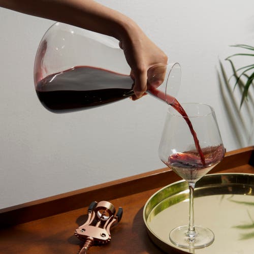 Viski Rolling Crystal Wine Decanter In Clear