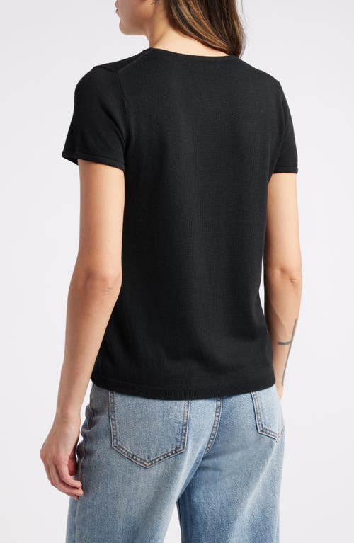 Shop Treasure & Bond Short Sleeve Crewneck Sweater In Black