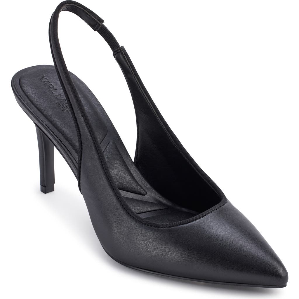 Karl Lagerfeld Paris Rosalyn Slingback Pointed Toe Pump In Black