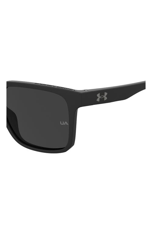 Shop Under Armour 57mm Rectangular Sunglasses In Matte Black/grey