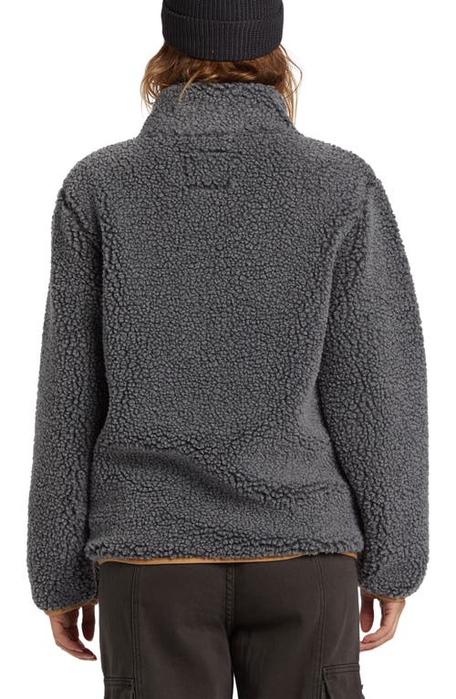 Shop Billabong Horizon High Pile Fleece Half Zip Sweatshirt In Charcoal