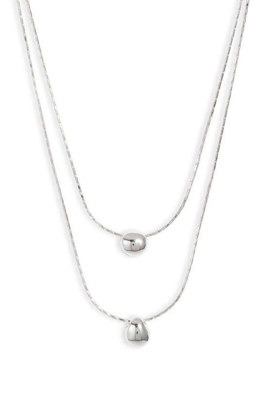 Shop Nordstrom Demi Fine Double Droplet Layered Necklace In Sterling Silver Plated