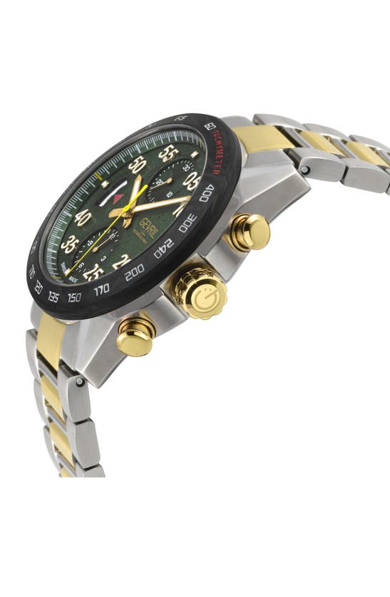 Gevril Ascari Chronograph Quartz Bracelet Watch, 42mm In Two Tone Ipyg/ Ss
