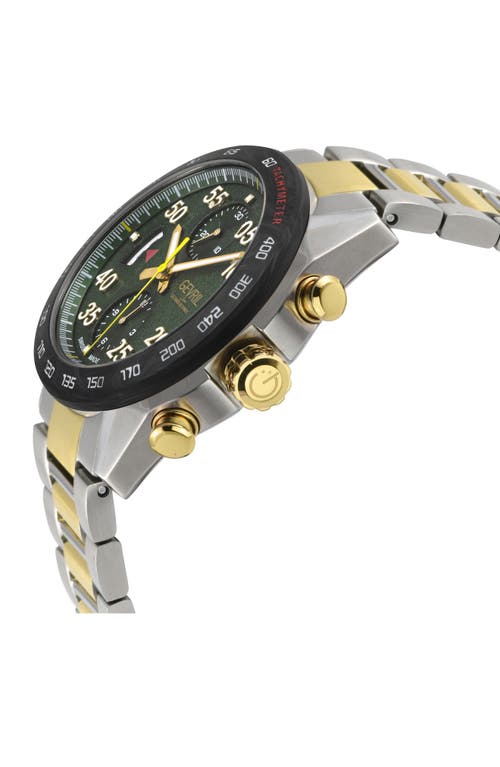 Shop Gevril Ascari Chronograph Quartz Bracelet Watch, 42mm In Two Tone Ipyg/ss