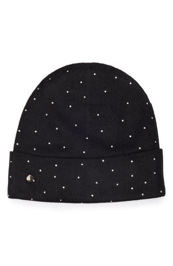 Kate Spade New York Disco Ball Rhinestone Beanie In 001 Black