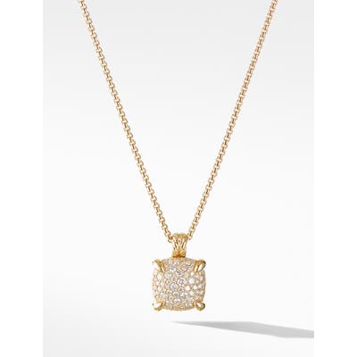 David Yurman Chatelaine 18K Yellow Gold Pendant Necklace With Diamonds