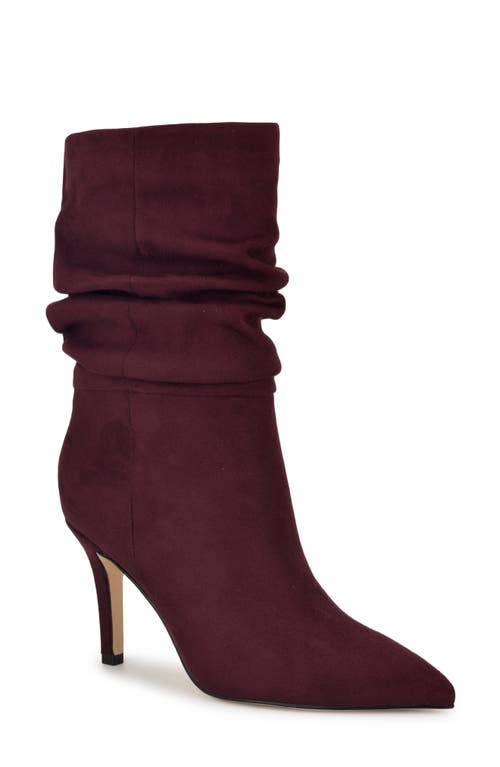 Shop Nine West Slouch Pointed Toe Bootie In Dark Red