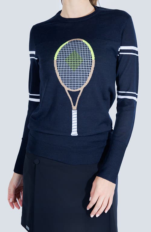 Shop L'etoile Sport Racquet Sweater In Navy