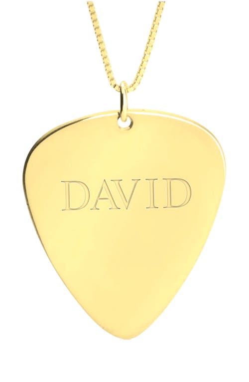 MELANIE MARIE Personalized Guitar Pick Pendant Necklace in Gold Plated at Nordstrom