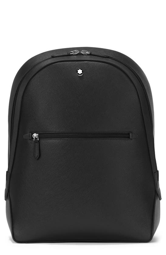 Montblanc Small Sartorial Leather Backpack In Black