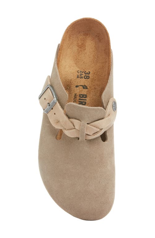 Shop Birkenstock Boston Braid Clog In Taupe