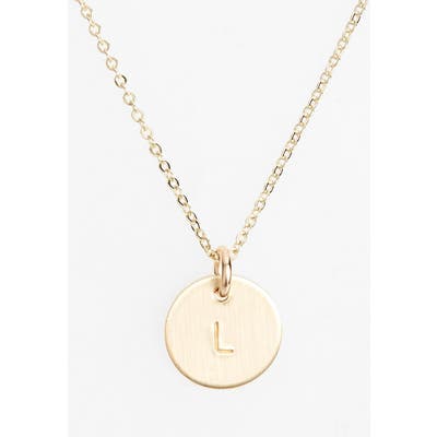 Nashelle 14K-Gold Fill Initial Mini Circle Necklace