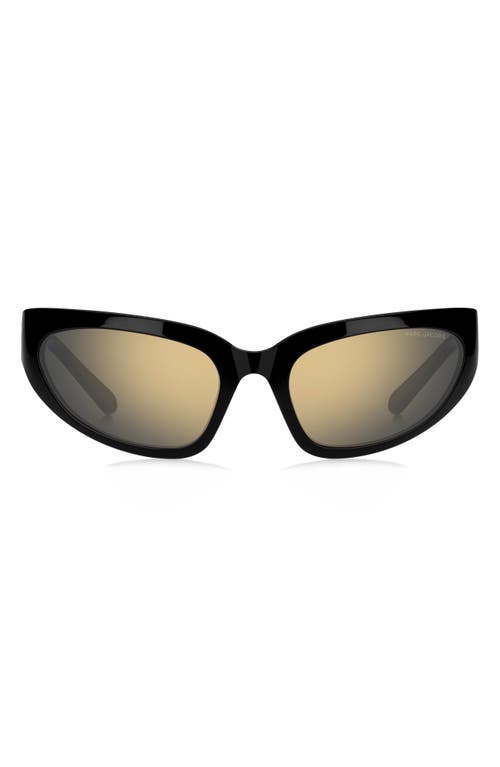 Marc Jacobs 61mm Gradient Cat Eye Sunglasses in Black Grey/Grey Gold Mirror at Nordstrom
