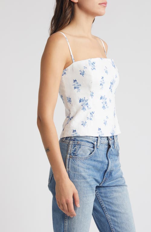 Shop Reformation Overland Floral Linen Camisole In Delicacy