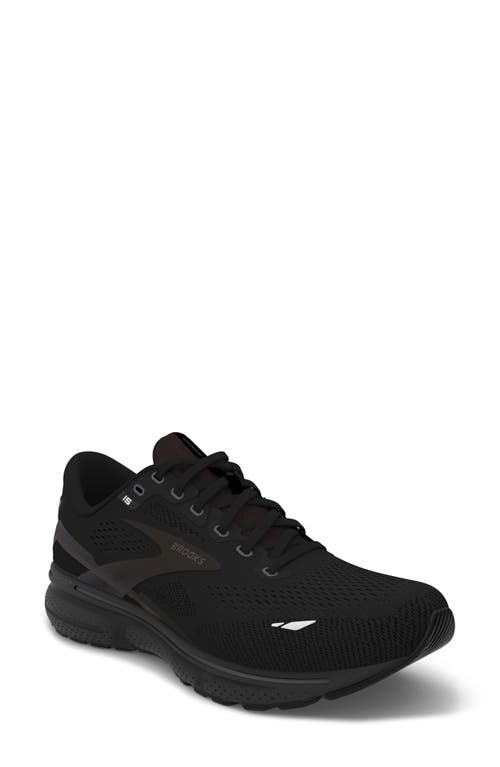 Ghost 15 Running Shoe in Black/Black/Ebony