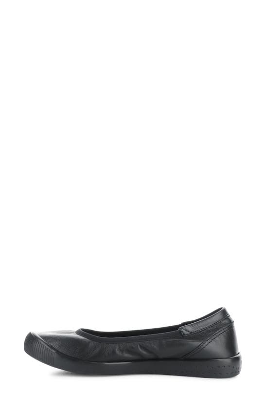 Softinos By Fly London Ilme Ballet Flat In Black Smooth