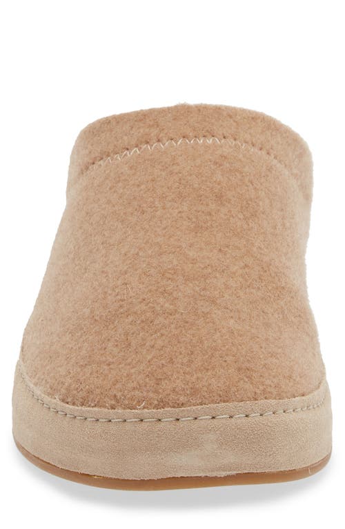 Olukai Hāmani Hulu Genuine Shearling Lined Mule Slipper In Oatmeal/oatmeal