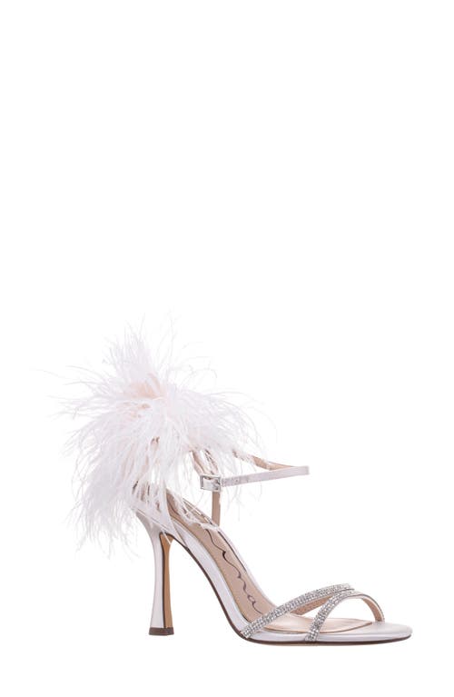 NINA NINA DEMI FAUX FEATHER ANKLE STRAP SANDAL 