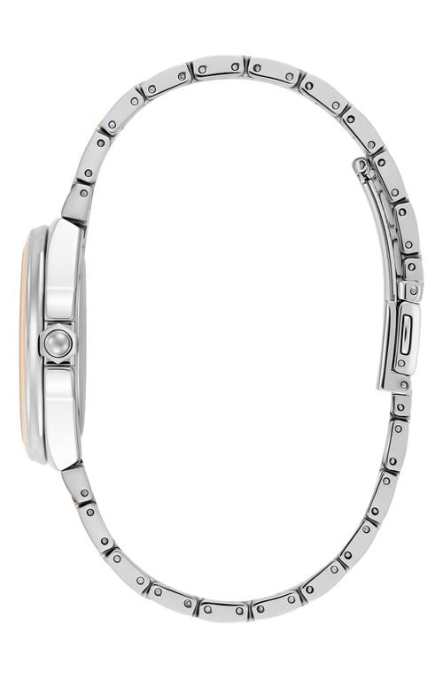 Olivia Burton Women's Lustre Silver And Rose Gold-tone Stainless Steel Bracelet Watch 34mm In Two Tone/blue