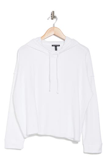 Eileen Fisher Organic Cotton Cropped Hoodie In White