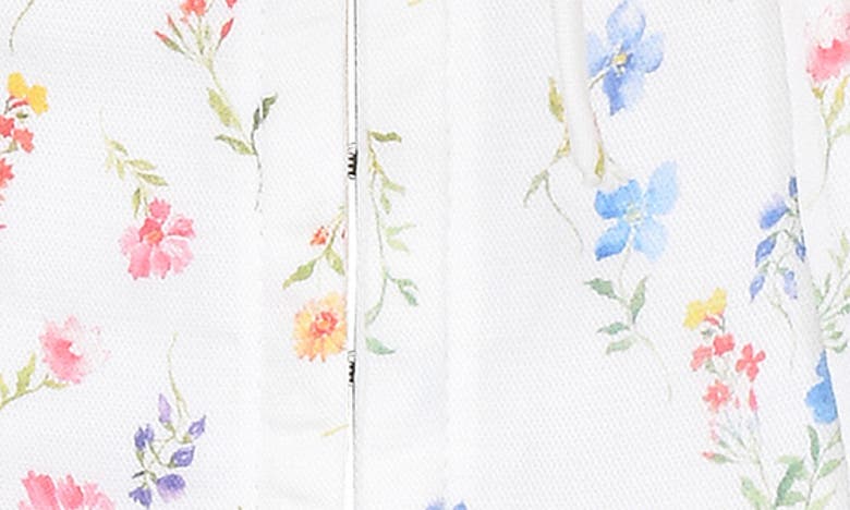House Of Cb Chicca Square Neck Corset Top In White/ Pink Blue Floral Print
