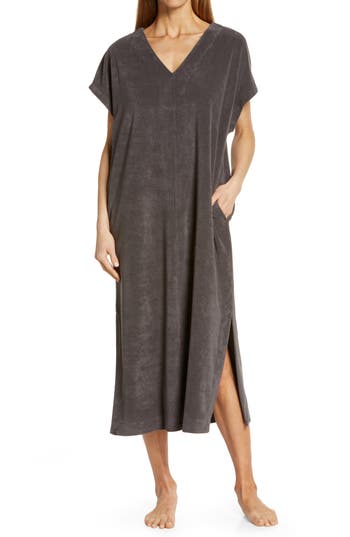 Barefoot Dreams Cozy Terry Caftan In Carbon