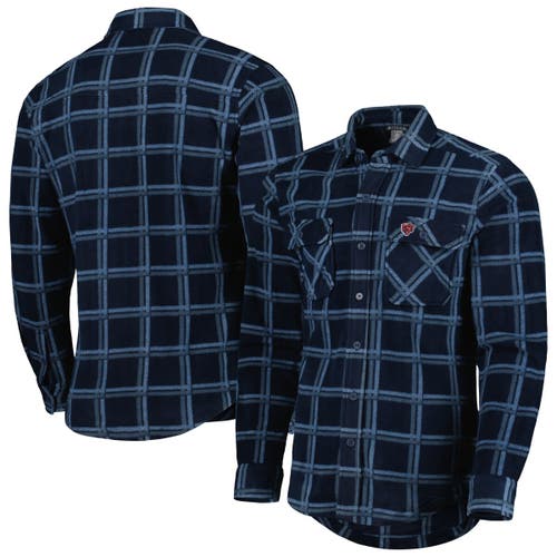 Men's Antigua Navy Chicago Bears Industry Flannel Button-Up Shirt Jacket