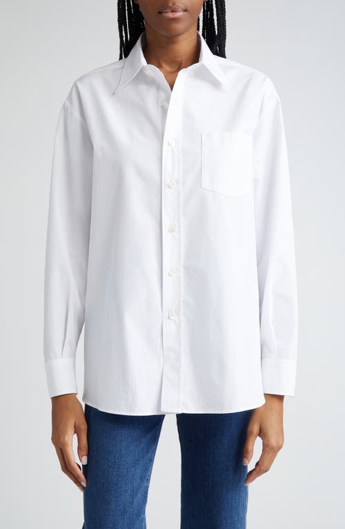Etro Contrast Panel Cotton Button-up Shirt In White