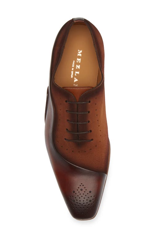 Mezlan Affari Cap Toe Wholecut Shoe In Cognac Rust/sport
