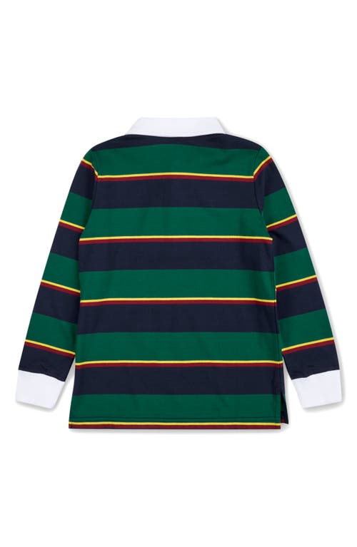 Shop Brooks Brothers Kids' Cotton Rugby Polo In Green Dark