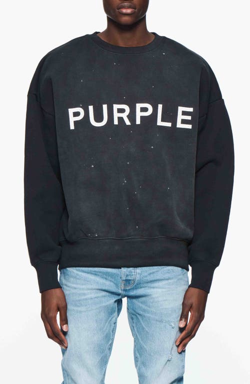 PURPLE BRAND Tie Dye Cotton Graphic Sweatshirt in Black 